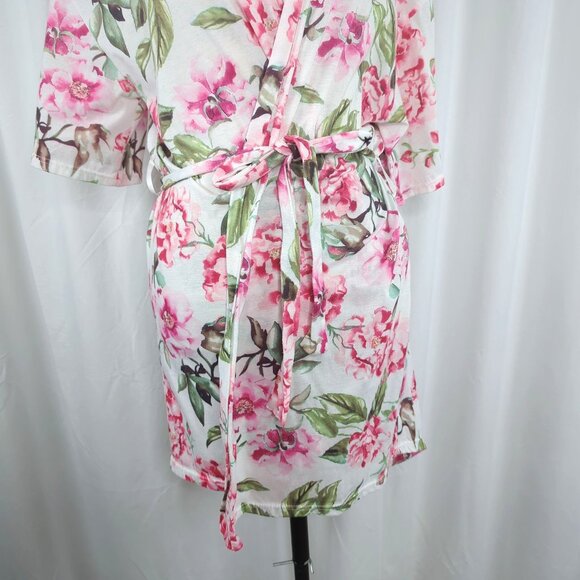 Show Me Your Mumu Pink Robe Short Floral White - Picture 4 of 10
